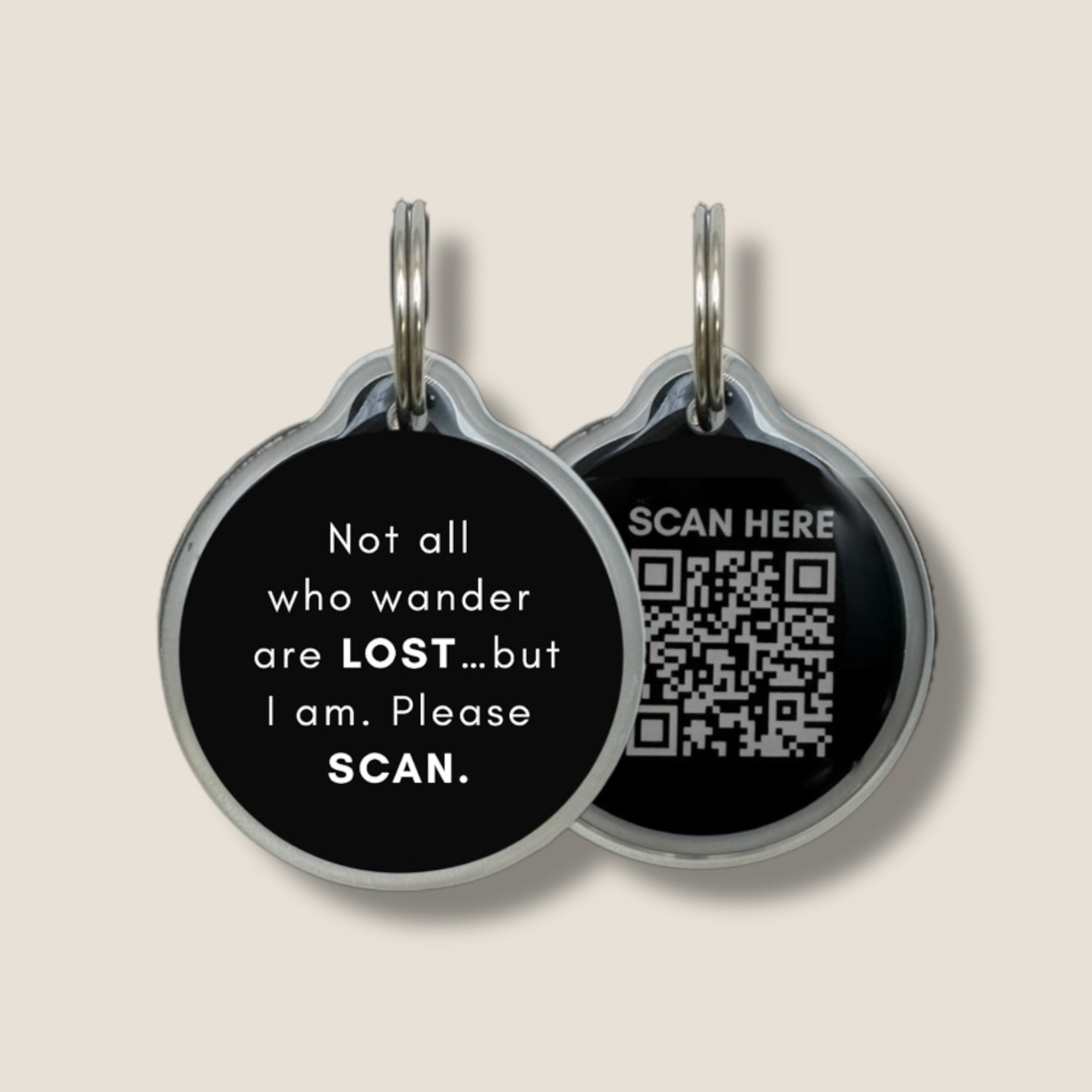 Smart QR Pet Tag - Not all who wander are LOST.| Paws Right There®