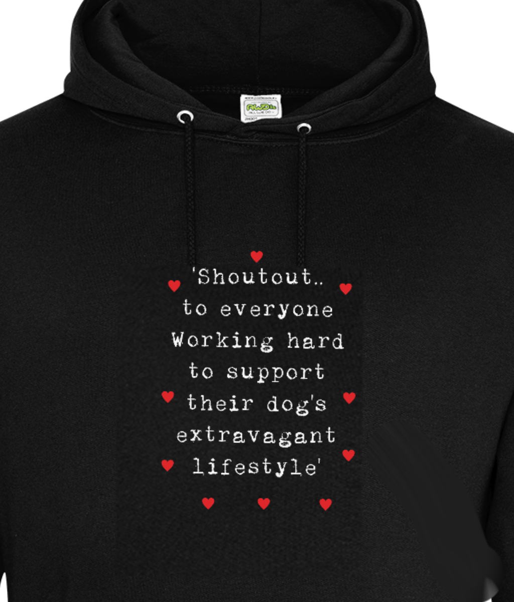 Shoutout Hoodie - dark colour options, XS to 3XL sizes available