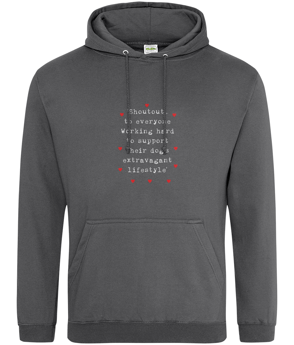 Shoutout Hoodie - dark colour options, XS to 3XL sizes available