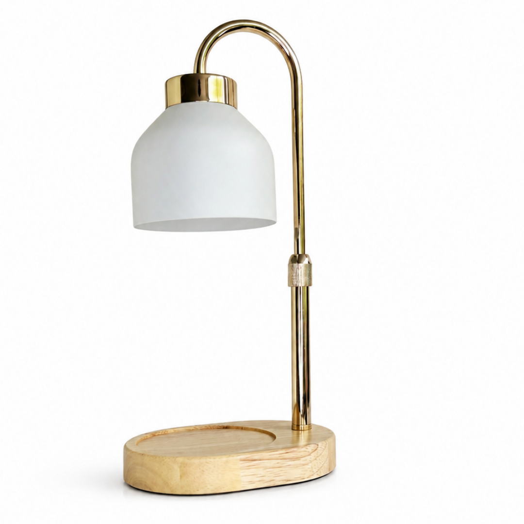 White Contemporary Candle Warming Lamp with timer and heat adjustment