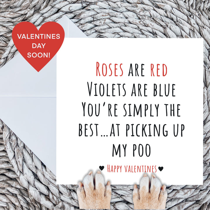 funny valentines card off the dog, funny valentines card for dog mum, funny valentines card for dog dad, 