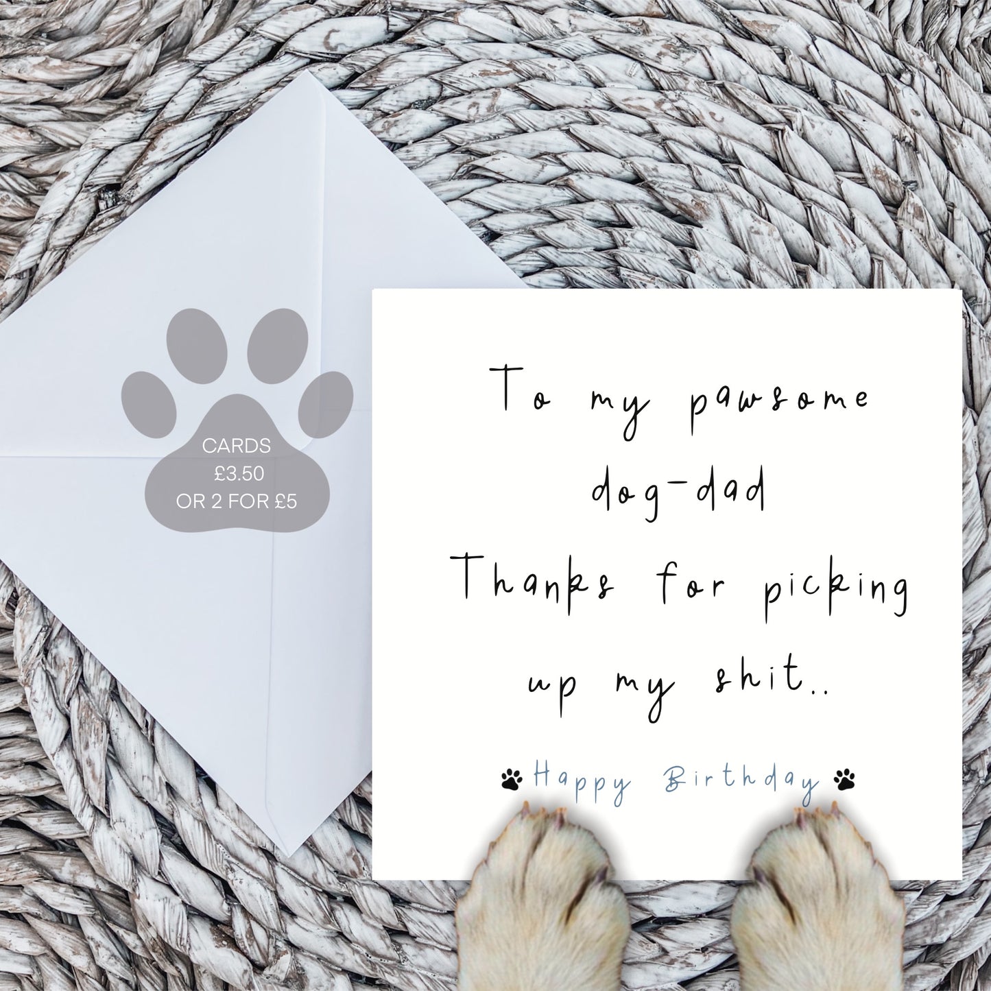 To my pawsome dog-dad card
